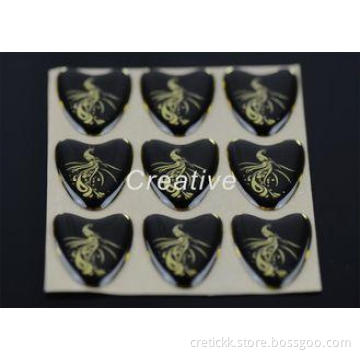 Bright Golden Printable Heart Shaped Labels Epoxy Resin Sti